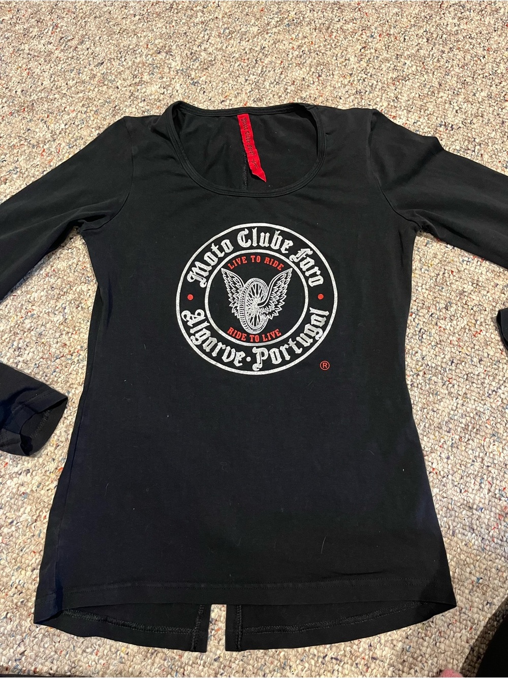 Black Moto Clube Faro Algarve Portugal Graphic Long Sleeve Tee